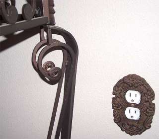 Electrical Plug Outlet Cover Antique Rust Metal Single 763687048474 