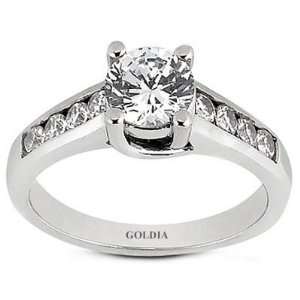 90 Ct. Trellis Diamond Engagement Ring with Side Diamonds