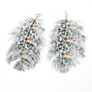 Elegant And Popular Butterfly Pattern Ostrich Feather Earrings Free 