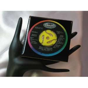  Billy Squier 45 rpm Record Drink Coaster   Rock Me Tonite 