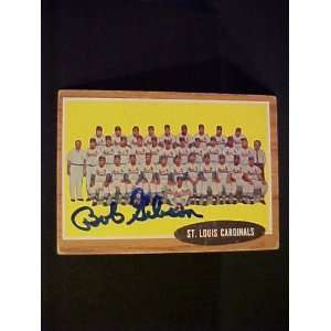 Bob Gibson St. Louis Cardinals Team #61 1962 Topps Autographed 