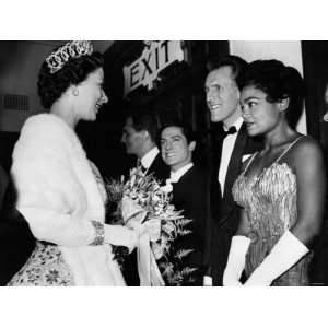 The Queen Talking to Bruce Forsythe and Eartha Kitt. November 1958 