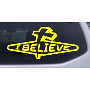 Yellow 22in X 10.1in    I Believe Christian Car Window Wall Laptop 