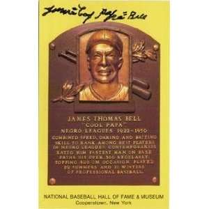  James Cool Papa Bell Signed Hall of Fame Plaque Post 