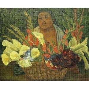 FRAMED oil paintings   Diego Rivera   24 x 20 inches   Flower Seller 2