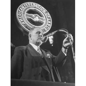  Labor Leader George C. Meany Speaking before Fellow 