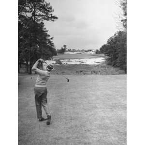  Golfer Herman Keiser Hitting Drive on 367 Yard Second Hole 