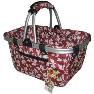   Red Floral Small Aluminum Frame Basket Arts, Crafts & Sewing