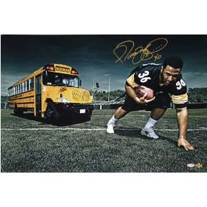 Jerome Bettis Pittsburgh Steelers Pulling School Bus 16x24 Autographed 