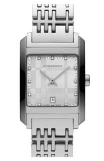 Burberry Ladies Square Case Diamond Dial Watch  