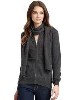 Jamison   Cashmere Hoodie With Scarf/Mineral