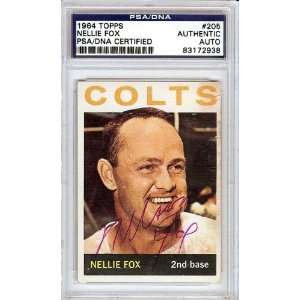  Nellie Fox Autographed 1964 Topps Card PSA/DNA Slabbed 