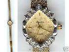 Ladies GRUEN Goldtone Nugget Watch w/DIAMOND  