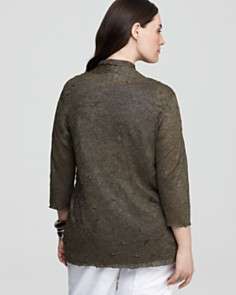 Eileen Fisher Plus Size Textured Shaped Cardigan