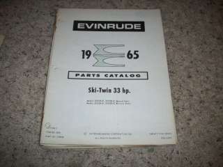 1965 EVINRUDE PARTS CATALOG  OUTBOARD MOTOR 33 HP O.E.  