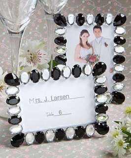   White Rhinestone Picture Frame Place Card Holder Wedding Favors  