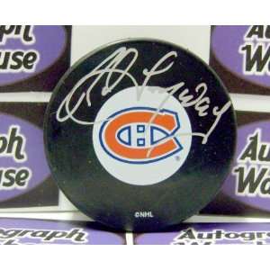  Rod Langway Autographed Hockey Puck (Montreal Canadiens 