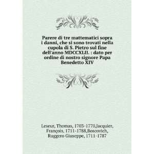   1788,Boscovich, Ruggero Giuseppe, 1711 1787 Leseur  Books