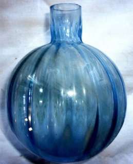 ANTIQUE BLUE GLASS FIRE GRENADE EXTINGUISHER ROUND BOTTLE ORB  