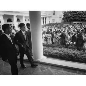  President John F. Kennedy and R. Sargent Shriver Walking 