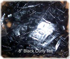 Black Curly Tail Soft Plastic Fishing Worm (60)  