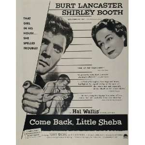   Movie Ad Come Back Little Sheba Shirley Booth Film   Original Print Ad