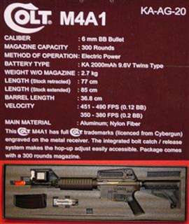 NEW aeg COLT M4A1 ka ag 20 FULL METAL King Arms #18970 Black M4 490fps 