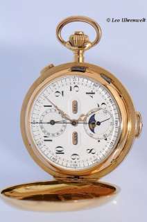   REPEATING WITH CHRONOGRAPH, FULL CALENDAR, MOON PHASE, 18K GOLD  