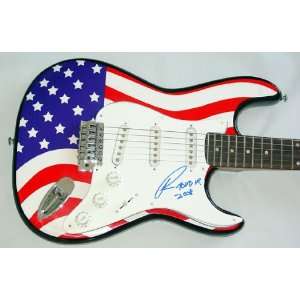 Todd Rundgren Autographed Signed USA Flag Guitar & Proof