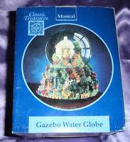 MUSICAL GAZEBO GARDEN WATER GLOBE MUSIC BOX  