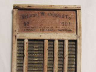 Vintage Washboard National Washboard Co. No. 801 with soap   Great 