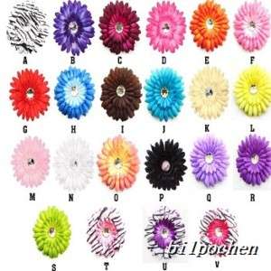 Gerbera Baby Flower Hair Bow clip 22 Color U Pick  