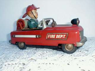 Old Nomura Japan Mystery Action Car Fire Chief NO RES  