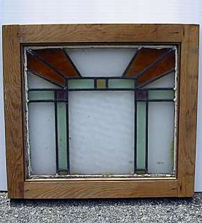 Antique Framed English Leaded Glass Panel Arts & Crafts  
