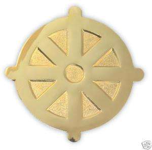 Gold Plated Buddhist Wheel Lapel Pin Buddhism Dharma  