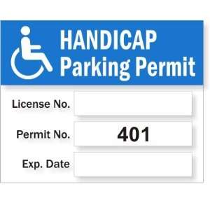  Parking Permit   Handicapped Prenumbered 401 500   Static 