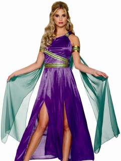 Sexy Roman Greek Goddess Purple Toga Halloween Costume 091346348390 