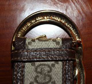 VINTAGE GUCCI MADE IN ITALY LEATHER MONOGRAM BELT 28 30 INTERLOCKING 