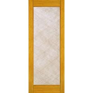   Silk Glass 28x80 Interior Solid Bamboo Door With Silk Glass Panels