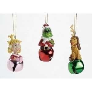 Set Of 3 Dr. Seuss The Grinch Jingle Buddies Christmas Ornaments 