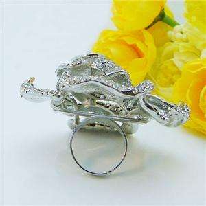 Holy Flower Rose Ring Sz Free Swarovski Crystal Bridal  