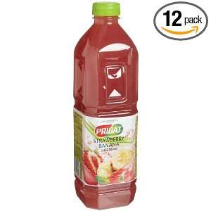 Prigat Strawberry Banana Juice Drink, 50.7 Ounce Plastic Bottles (Pack 