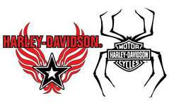 Harley Davidson Bar & Shield Spider Wings Tattoo Decal  