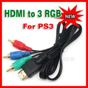 Gold Plated HDTV HDMI to 3 RGB Adapter Cable for PS3  
