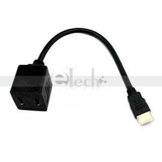 HDMI Male To 2xHDMI Female Y Splitter Adapter Cable for Plasma TFT/LCD 