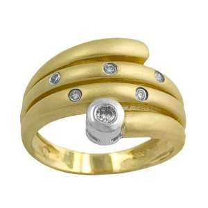   Cttw Diamond 14 Karat Yellow & White Gold Bypass Ring Size 7 Jewelry