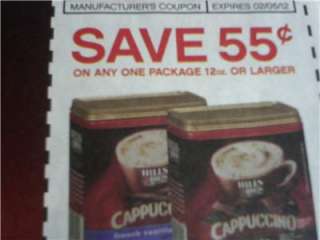 15 Coupons $.55/1 Hills Bros Coffee 12oz or larger package 2/5/2012 