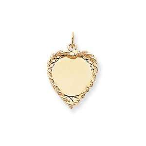   14k .013 Gauge Engraveable Heart Rope Disc Charm   JewelryWeb Jewelry