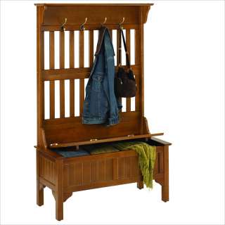 Home Styles Furniture Full Hall Tree Cottage Oak Coat Rack 