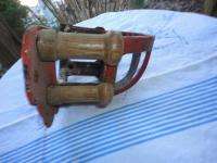 VINTAGE CAST IRON HORSE ANIMAL FEEDER BARN RED PAINTED  
